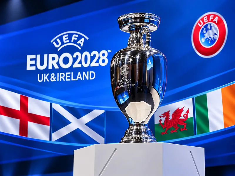 EURO 2028 tổ chức ở Anh, Scotland, Wales và Cộng hòa Ireland.