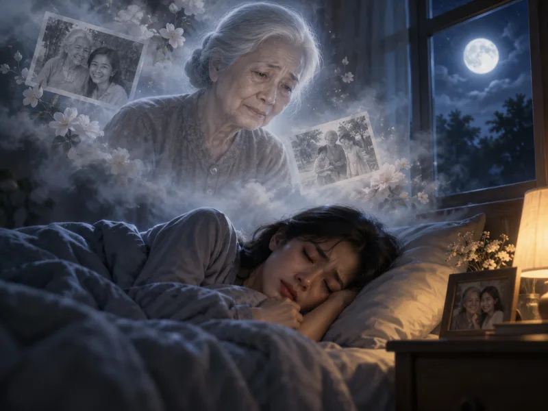 Hình ảnh người đã khuất buồn có thể phản ánh tiếc nuối và nỗi nhớ